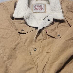 Levi's Beige Corduroy Jacket with Sherpa Collar